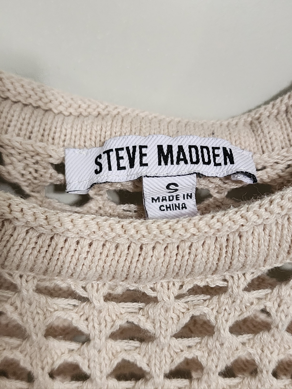 Steve Madden Top S Crocheted Crop Cami Granola Indie Boho Festival - Picture 3 of 3